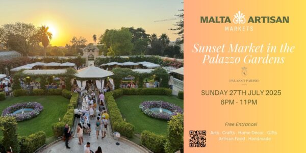 Malta Artisan Markets - Palazzo Parisio, 27th July 2025 - 6ft x 2ft space